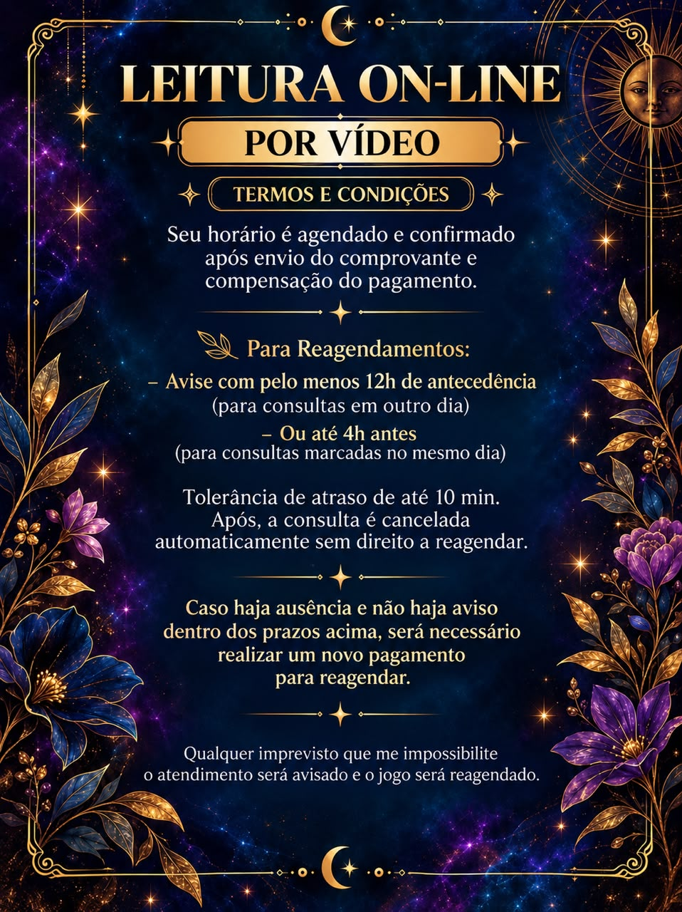 Informações da leitura Termos e condições