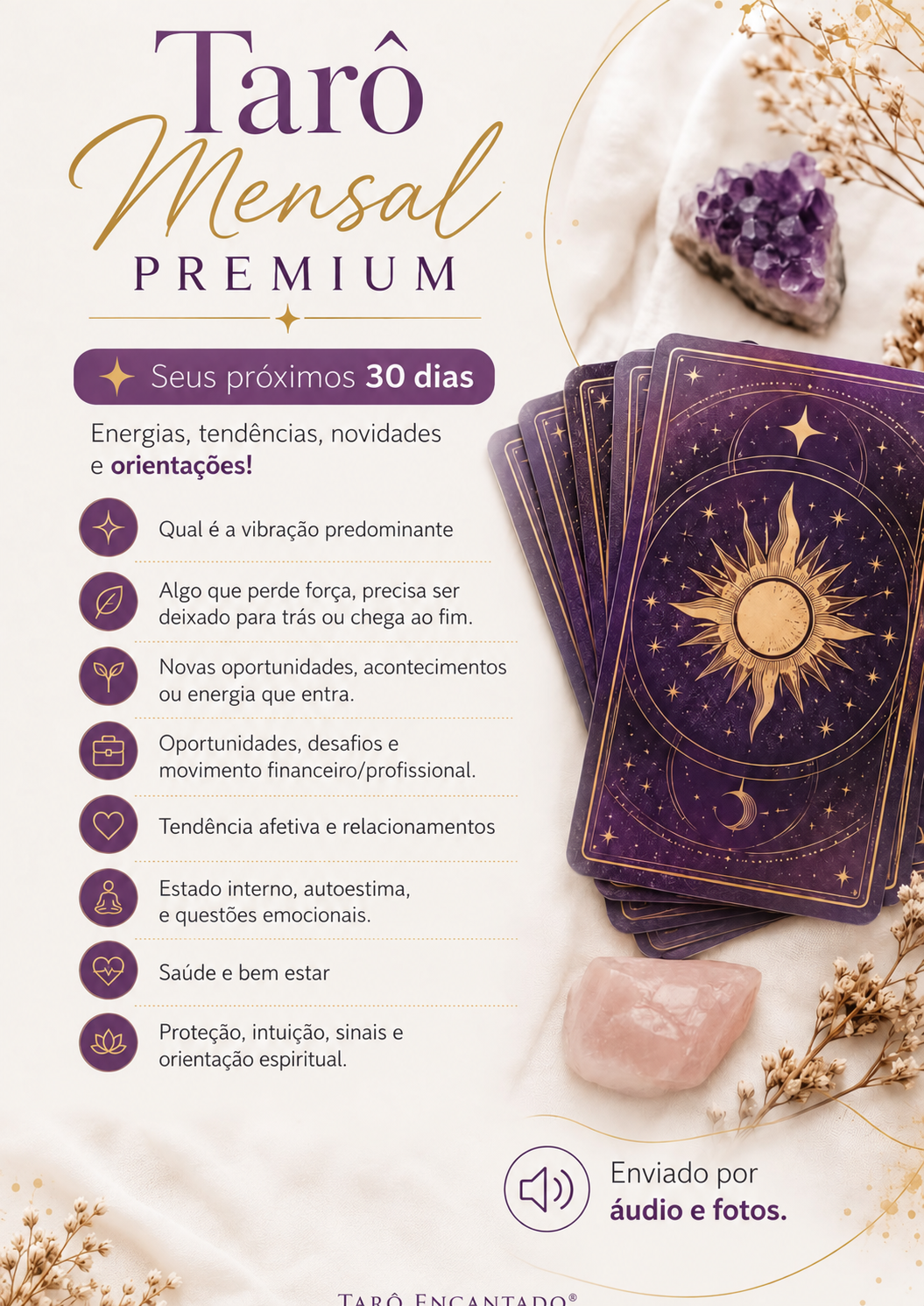 Informações da leitura Tarô Mensal Premium